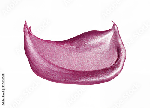 Bright Pink Lip Gloss Swatch - Isolated Cosmetic Stroke photo