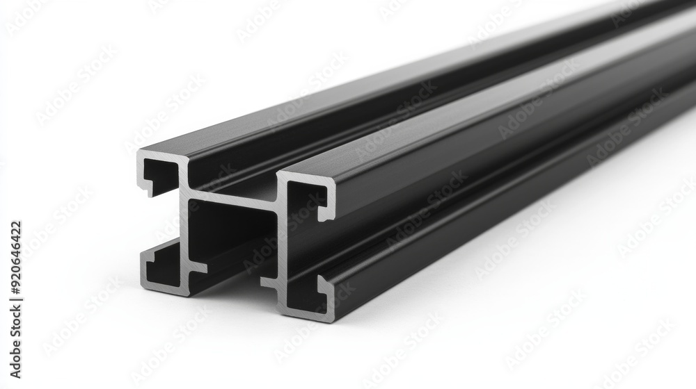 Aluminum profile frames double glazing isolated on white background. PVC metal silver color windows and doors detail cross section. 3D illustration. aluminium protruded profile for windows and doors Aluminum profile frames double glazing isolated on white background. PVC metal silver color windows and doors detail cross section. 3D illustration. aluminium protruded profile for windows and doors