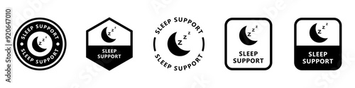 Sleep support - signs for product packaging label.