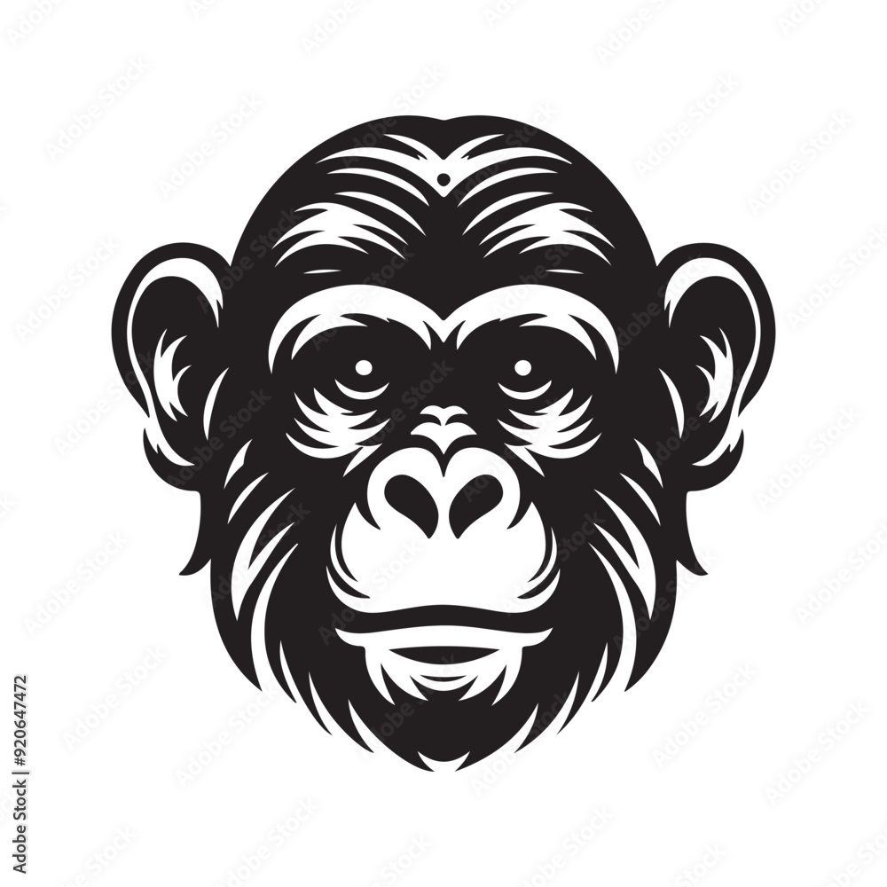 Fototapeta premium Animal Head silhouette vector style with white background