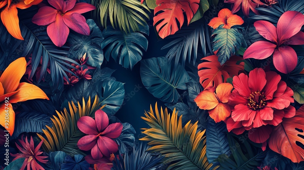 Green leafy plants with patterns and pink flowers, along with the surrounding atmosphere. Green leafy plants with patterns and pink flowers, along with the surrounding atmosphere.