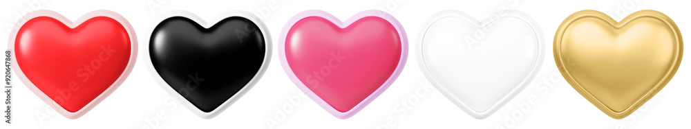 3d of colorful heart png element set on transparent background 3d of colorful heart png element set on transparent background