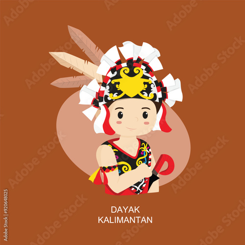 Kalimantan Dawam tribe traditional clothes photo