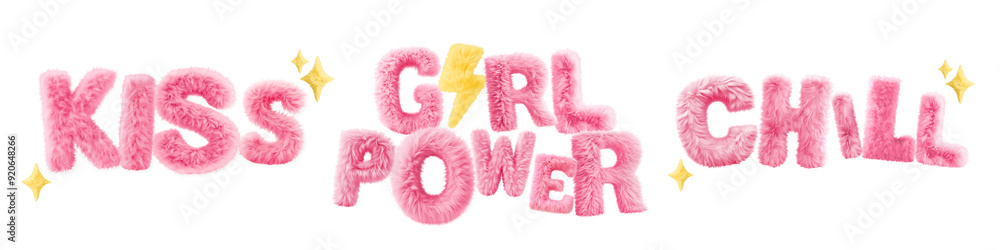 Fluffy word sticker png element set on transparent background Fluffy word sticker png element set on transparent background