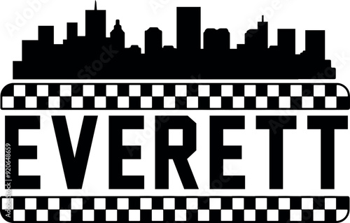 Everett Washington Skyline Vector