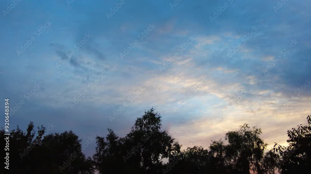 Blue and pink Sky with moving clouds - Nature Blue and pink Sky with moving clouds - Nature
