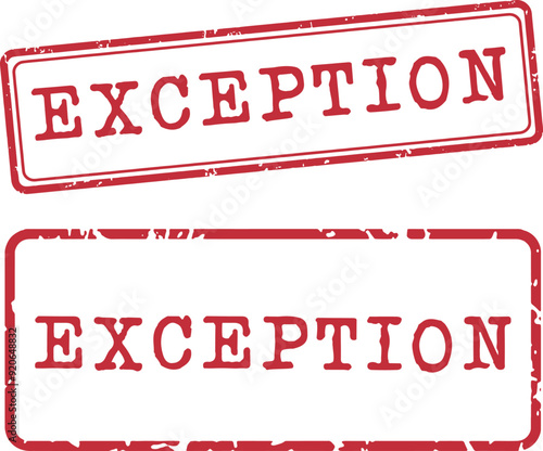 Exception Rubber Stamp Vector Set