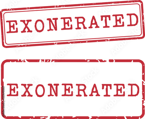 Exonerated Rubber Stamp Vector Set