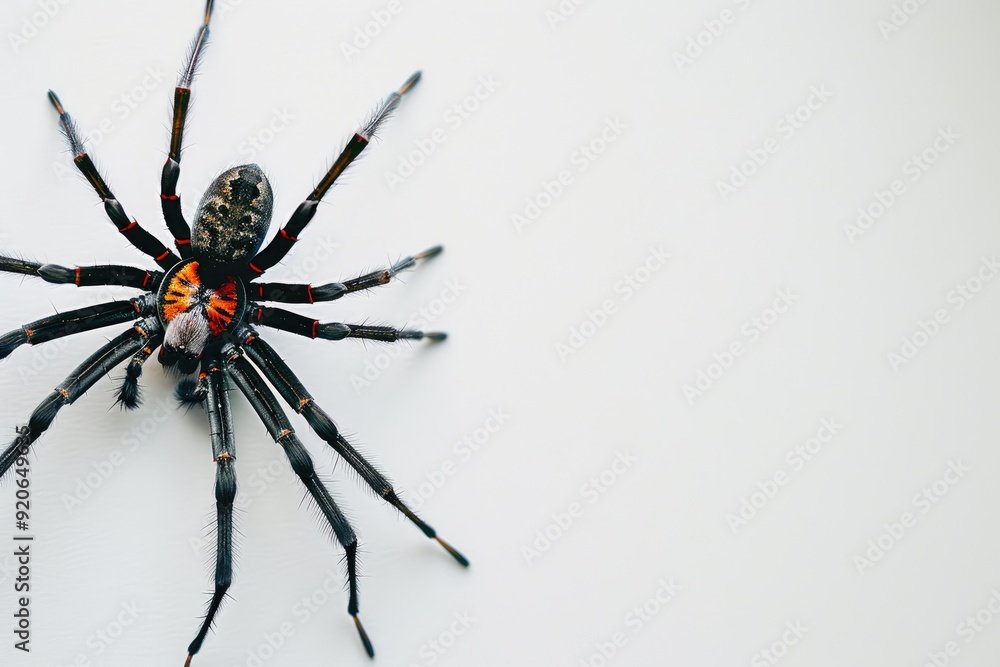 top view of spider on white background top view of spider on white background