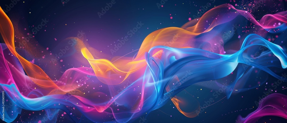 Fototapeta premium Colorful abstract background with liquid paint waves 