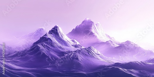 A stunning and mesmerizing purplehued mountain landscape, ideal for various naturethemed creative projects photo