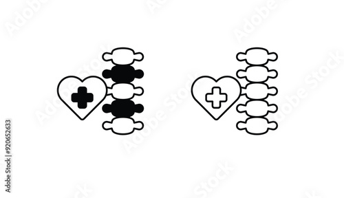 Chiropractic icon design with white background stock illustration