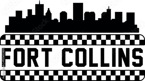 Fort Collins Skyline Vector Silhouette
