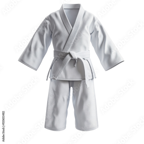 PNG White judo uniform displayed on a mannequin photo