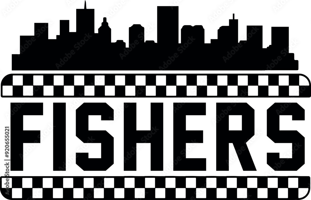 Fishers Indiana Skyline Vector Fishers Indiana Skyline Vector