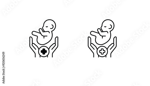 Pediatric icon design with white background stock illustration