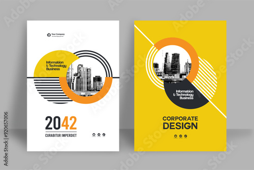 City Background Business Book Cover Design Template
