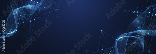 Technology digital abstract background. Network connection with lines and dots. Digital plexus concept.