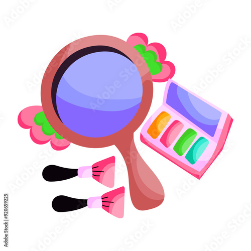 Modern design sticker of pedestal mirror 

