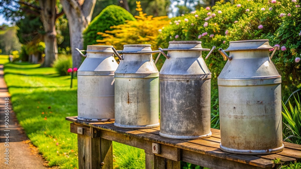 Obraz premium Stock photo of unique milk churns repurposed as mailboxes in Australia