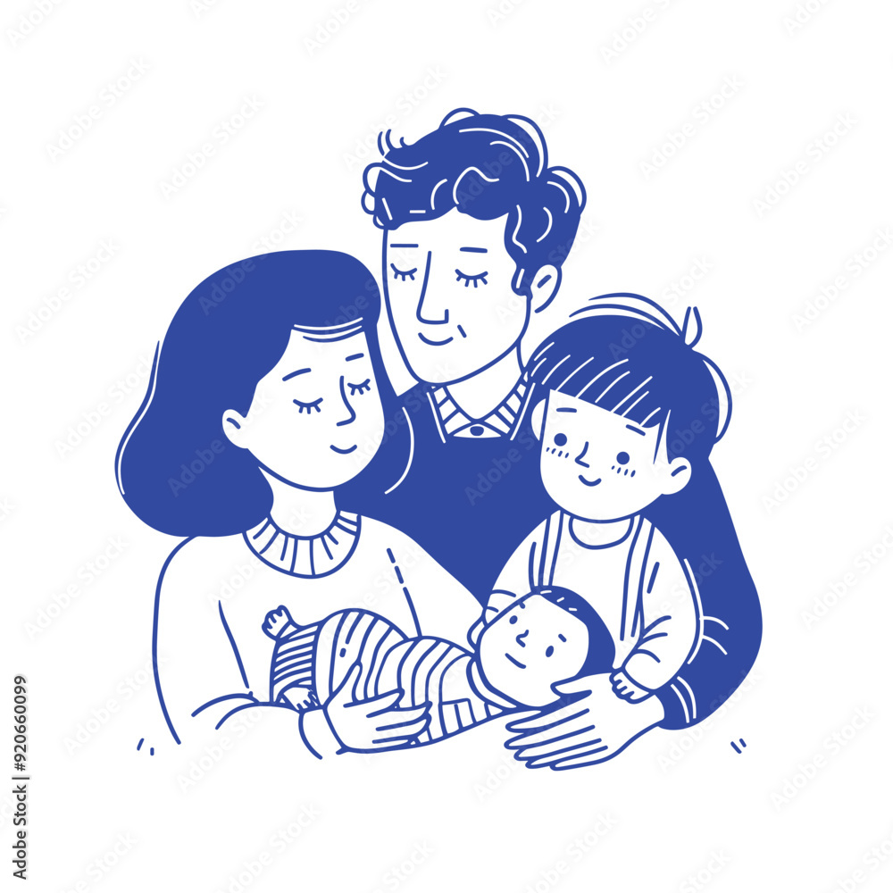 Hand-drawn illustration of a family with a newborn, featuring loving expressions and simple lines.
Hand-drawn illustration of a family with a newborn, featuring loving expressions and simple lines.