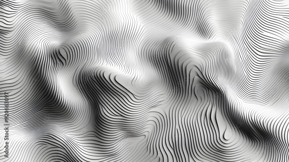 Black and white abstract pattern with geometric shapes and swirling lines Black and white abstract pattern with geometric shapes and swirling lines