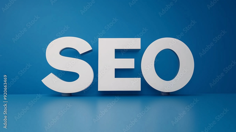 Search engine optimization on blue background Search engine optimization on blue background