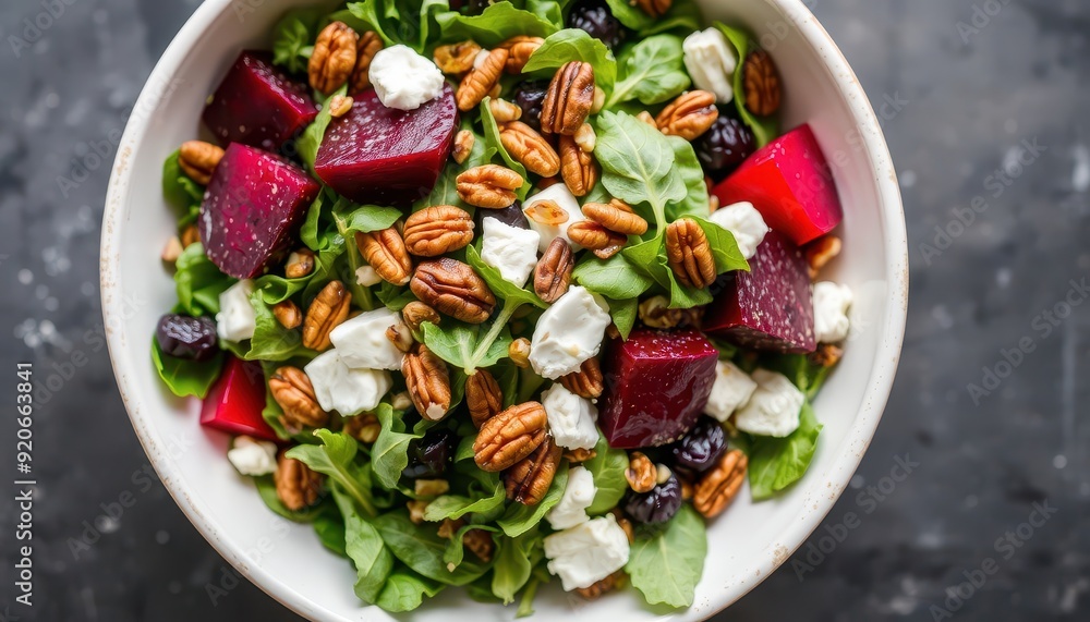 Beetroot Salad with Goat Cheese and Pecans. Beetroot Salad with Goat Cheese and Pecans.