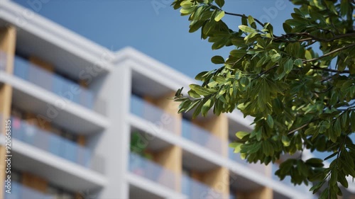 Dragonfly sits on a green branch 3d render illustration Unreal Engine