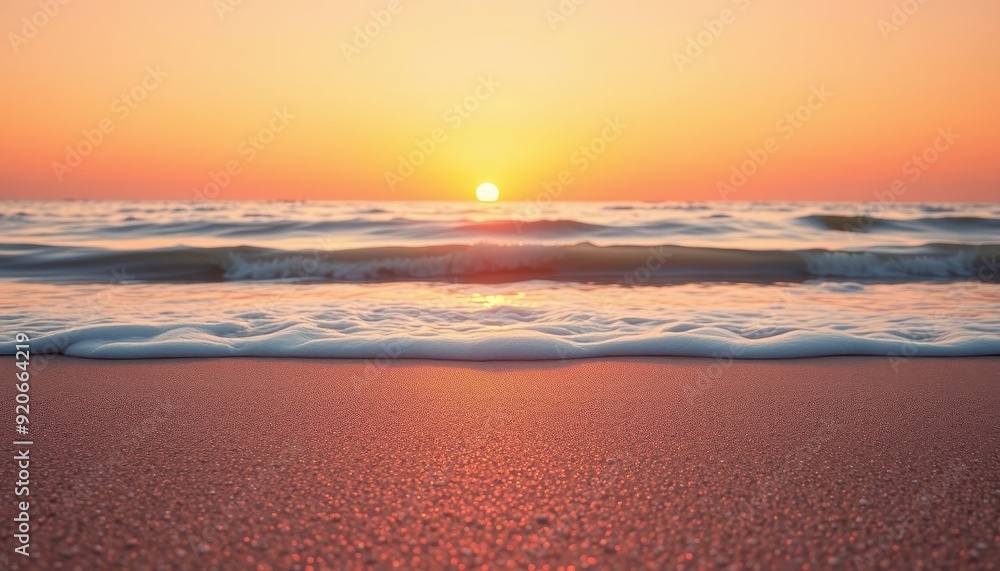 Fototapeta premium Sunset Beach Waves.