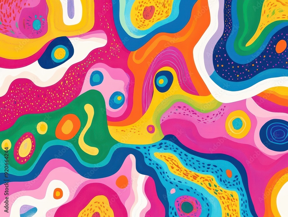 Retroinspired shapes, vivid psychedelic patterns, flat design illustration Retroinspired shapes, vivid psychedelic patterns, flat design illustration