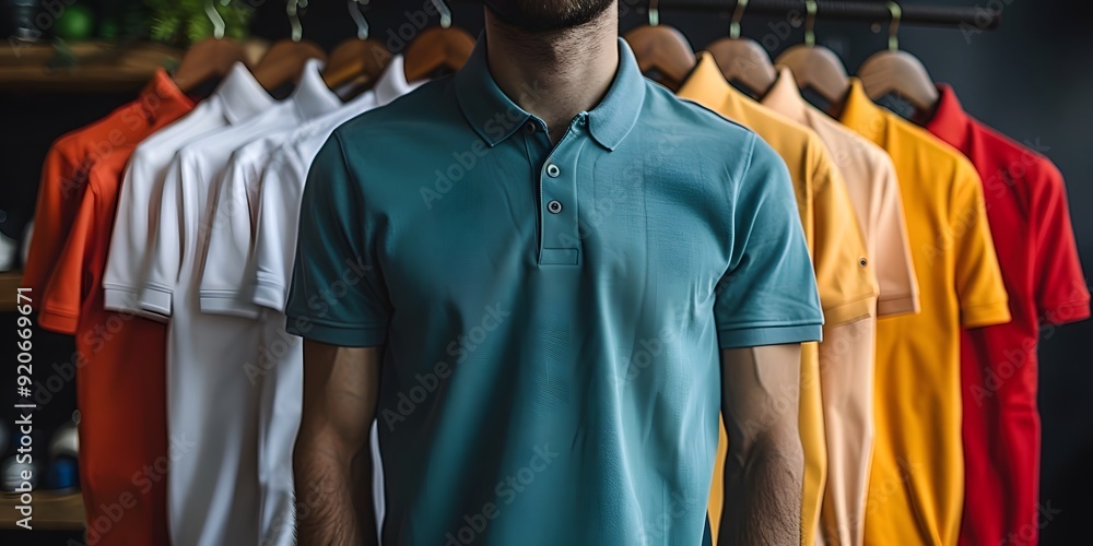 Man Wearing a Polo Shirt, Representing Casual Style and Modern Fashion Man Wearing a Polo Shirt, Representing Casual Style and Modern Fashion