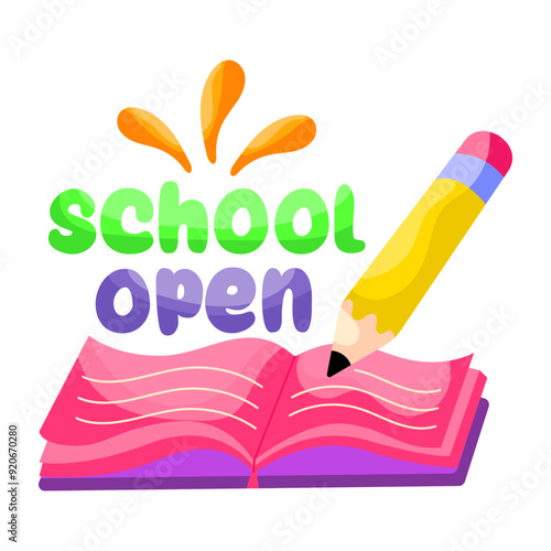 Modern design icon of school open

