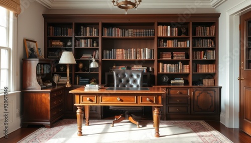 Home Office with Bookshelf and Desk.