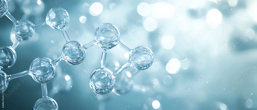 Close-up of a molecular structure with glowing elements, representing the world of science and innovation in a dynamic background. Close-up of a molecular structure with glowing elements, representing the world of science and innovation in a dynamic background.
