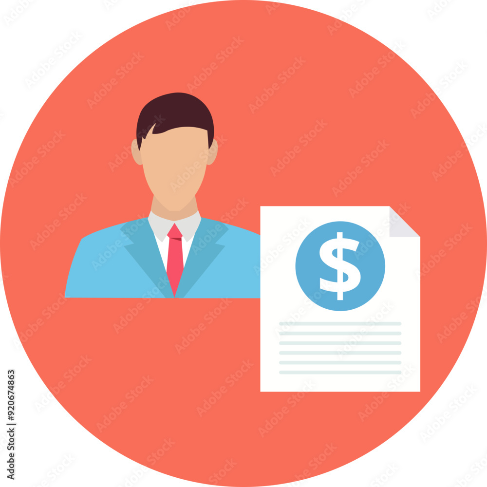Accountant vector icon in background style Accountant vector icon in background style