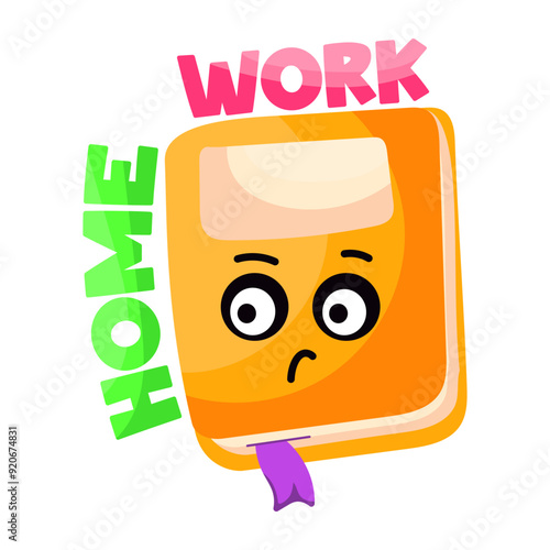 Conceptual flat design icon of homework 

