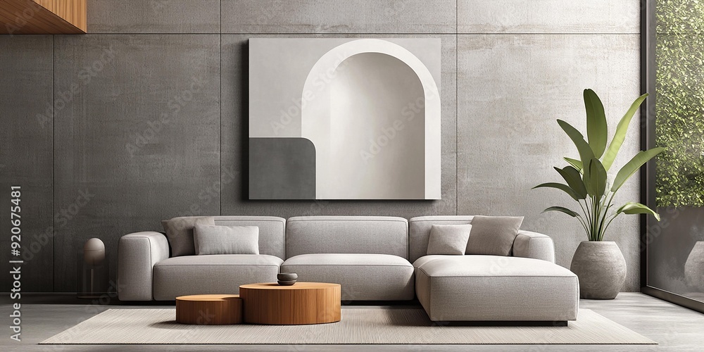 Elegant living room featuring modern furniture, minimalist design, and natural elements for a serene atmosphere. Elegant living room featuring modern furniture, minimalist design, and natural elements for a serene atmosphere.
