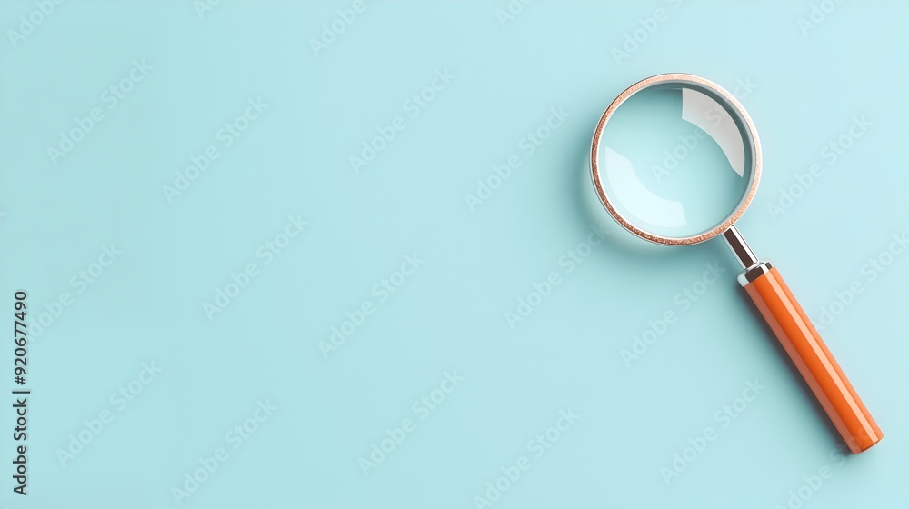 custom made wallpaper toronto digitalMagnifying Glass on Minimalist Teal Office Desk Background