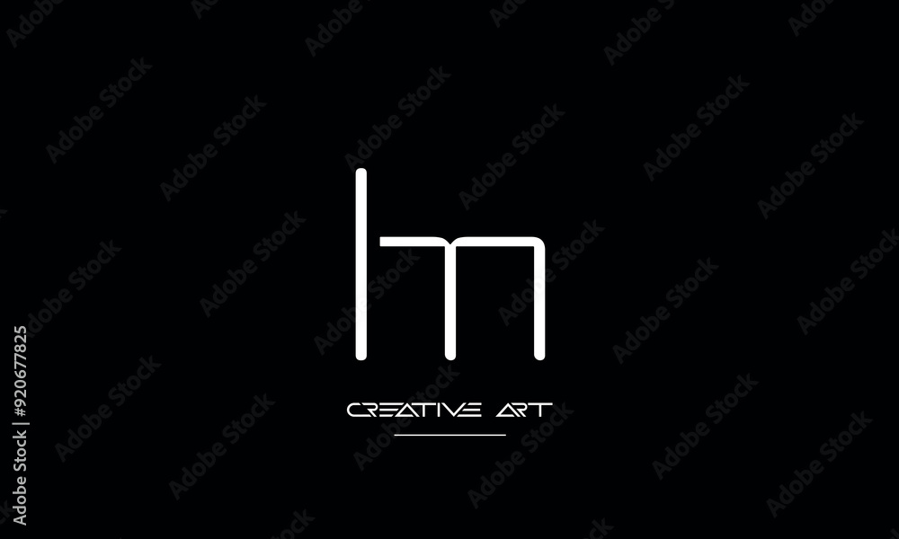 HM, MH, H, M abstract letters logo monogram HM, MH, H, M abstract letters logo monogram