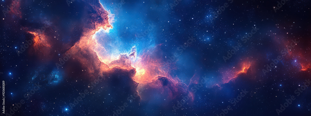 Fototapeta premium A beautiful, colorful, and starry night sky