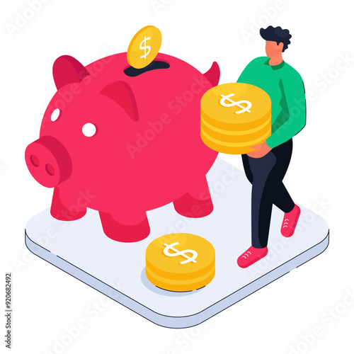 An illustration design of piggy bank

