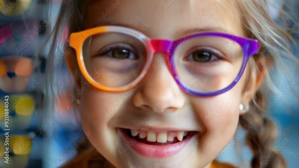 A child selecting colorful frames, showcasing the fun aspect of pediatric eye care. A child selecting colorful frames, showcasing the fun aspect of pediatric eye care.