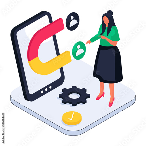 Perfect design illustration of attract customers

