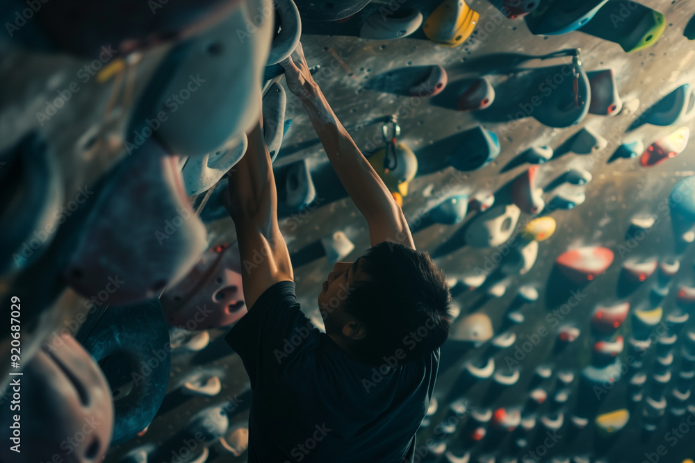 Obraz premium person who does bouldering