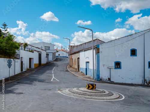  Street and roundabout in Castro Verde, Beja District in Alentejo, Portugal photo