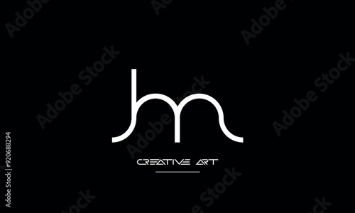 HM, MH, H, M abstract letters logo monogram