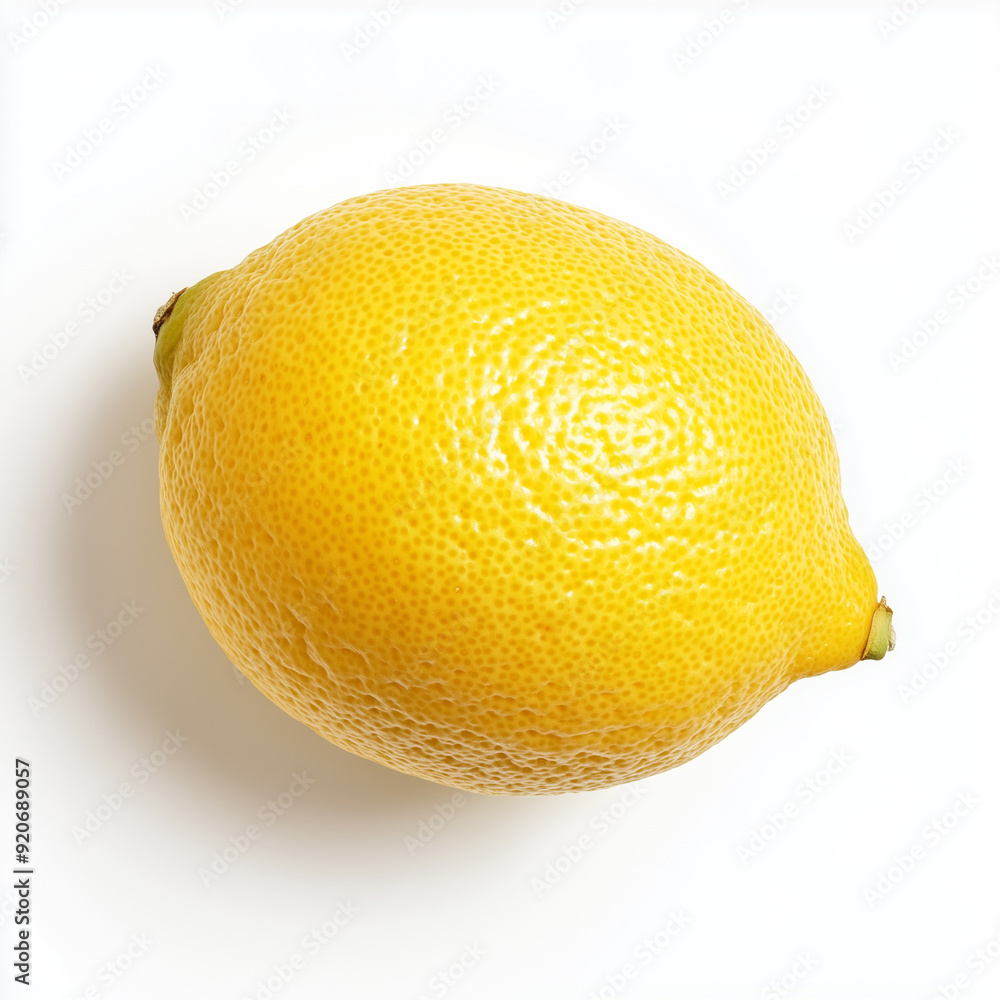 A lemon sits on a plain white background, its sunny yellow color and textured skin creating a fresh and inviting appearance........ A lemon sits on a plain white background, its sunny yellow color and textured skin creating a fresh and inviting appearance........