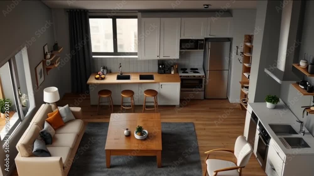 modern kitchen interior with fireplace modern kitchen interior with fireplace