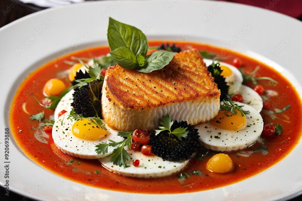 salmon steak with vegetables salmon steak with vegetables